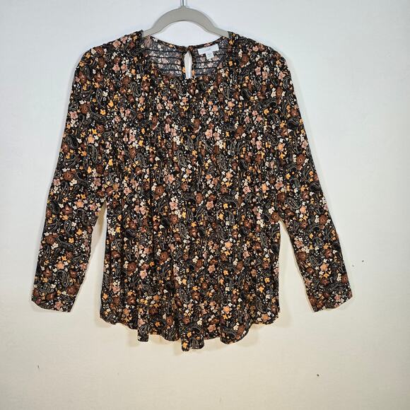 J. Jill Dark Floral Women's Pullover Blouse. Size Small Petite. - Picture 1 of 8
